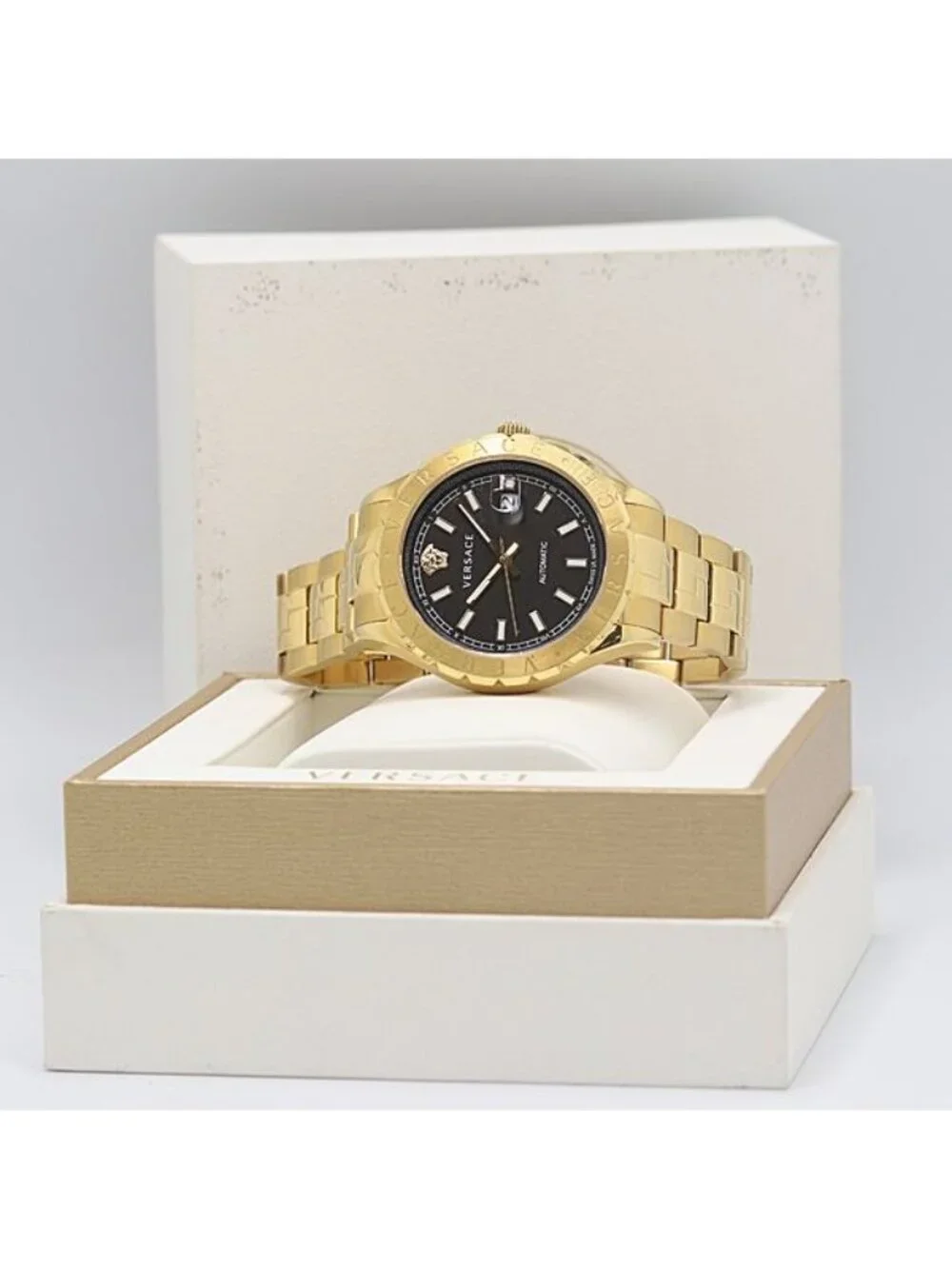 Versace Helenium Vezi Automatic Black Dial Date Watch